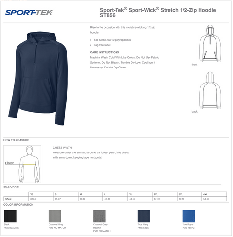 Sport-Tek® Lancer Sport-Wick® Stretch 1/2-Zip Hoodie