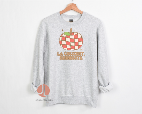 Retro Checkered Apple La Crescent Crewneck