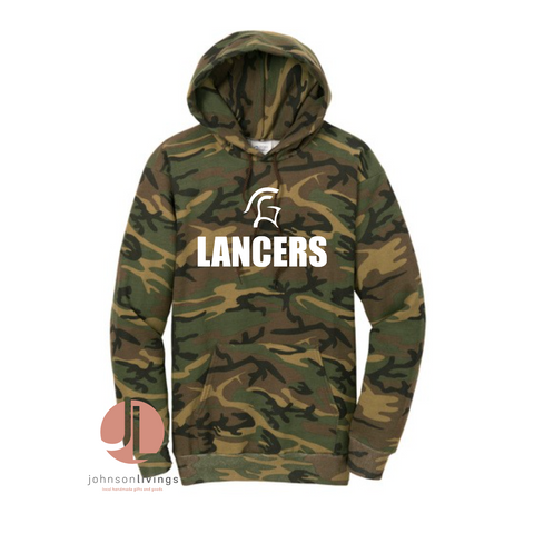 Lancers Military Camo Pullover Hooded Sweatshirt