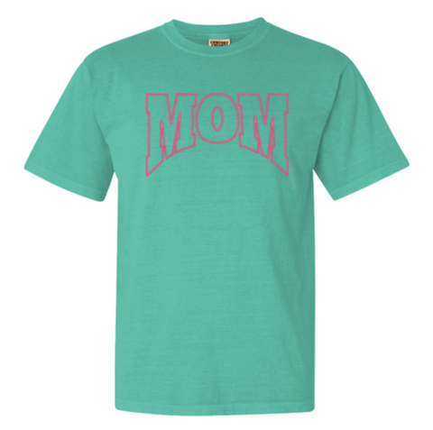 Embroidered 3D Puffy MOM Shirt - Chalky Mint