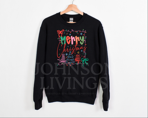 Neon-ish Merry Christmas Crewneck