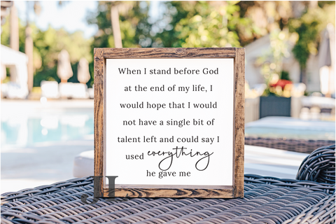 When I Stand Before God Framed Sign