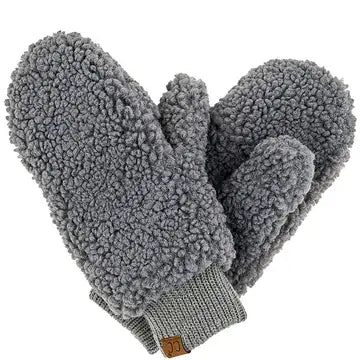 C.C Sherpa Mittens - Grey