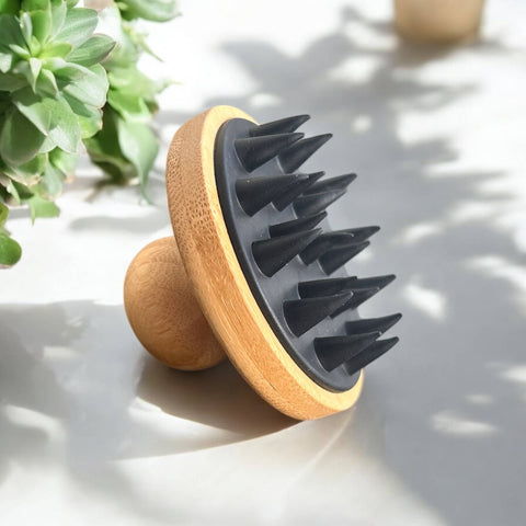 Bamboo and Silicone Scalp and Body Massager