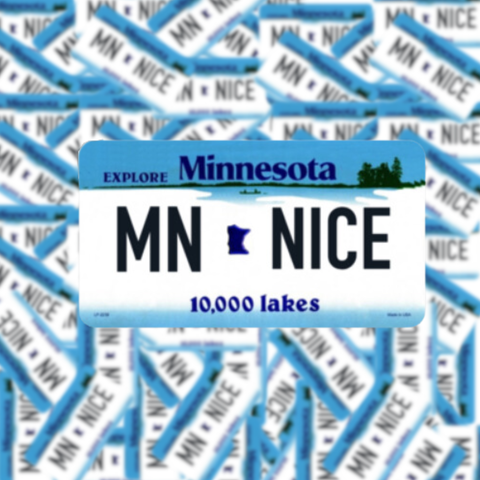 Minnesota Nice License Plate Sticker