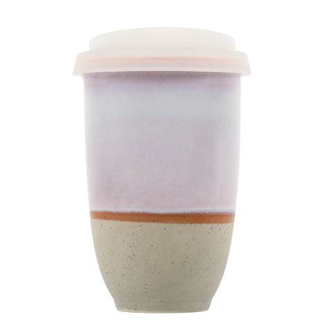 Handmade Horizon Ceramic Travel Mug – 12oz with Lid & Sleeve