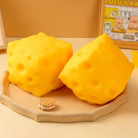 Square Cheese Squishy Toy Stress Relief Toy