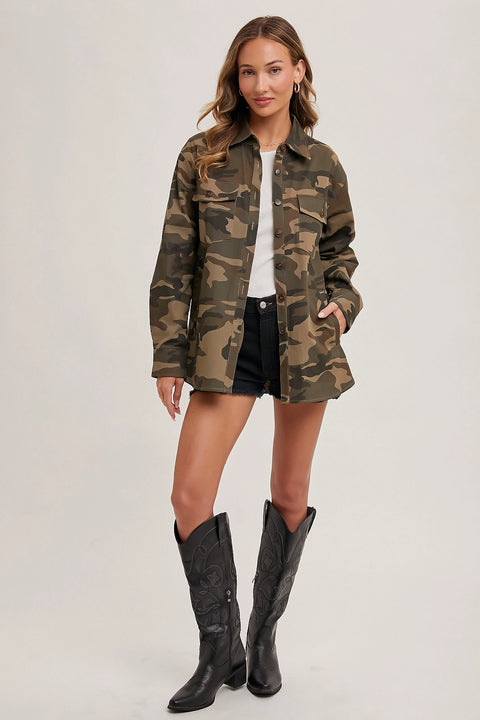 Camouflage Button Down Jacket