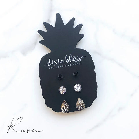 Raven 3 Pack Earrings