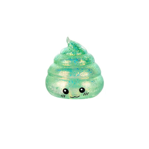 Funny Poop Squishy Toy with Gold Glitter