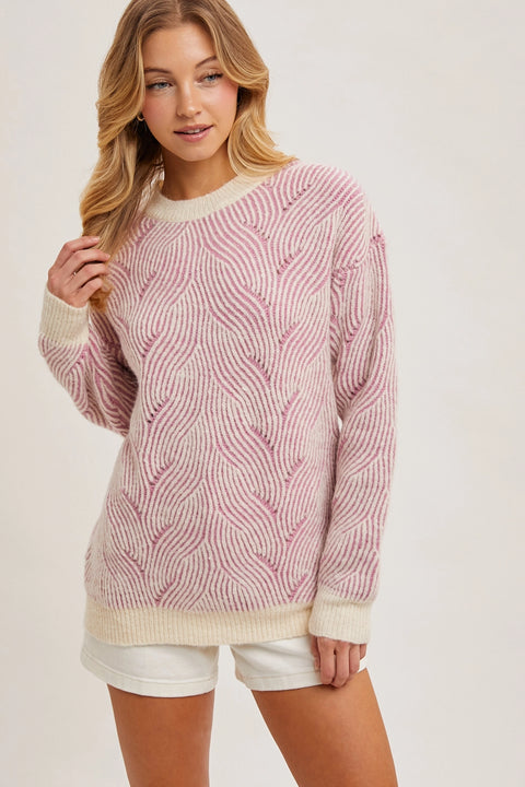 Geo Textured Knit Sweater