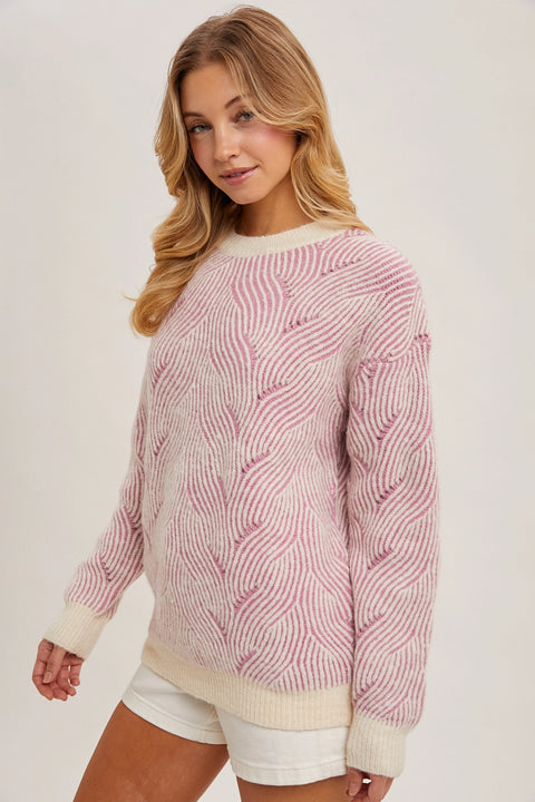 Geo Textured Knit Sweater