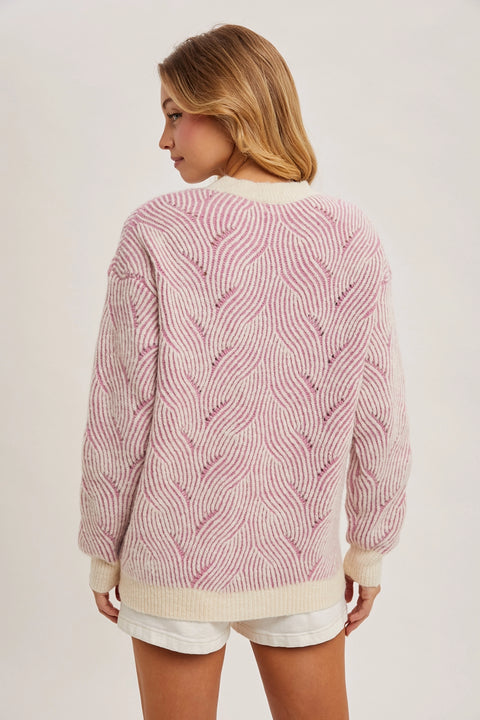 Geo Textured Knit Sweater