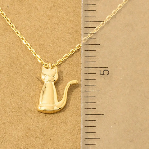 Gold Dipped Cat Pendant Necklace