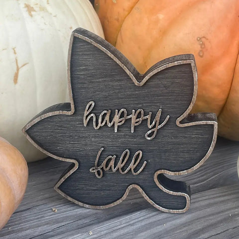 Happy Fall Laser Fall Leaf