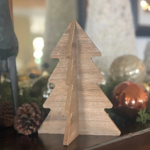 Large Wood Wash Christmas Puzzle Tree