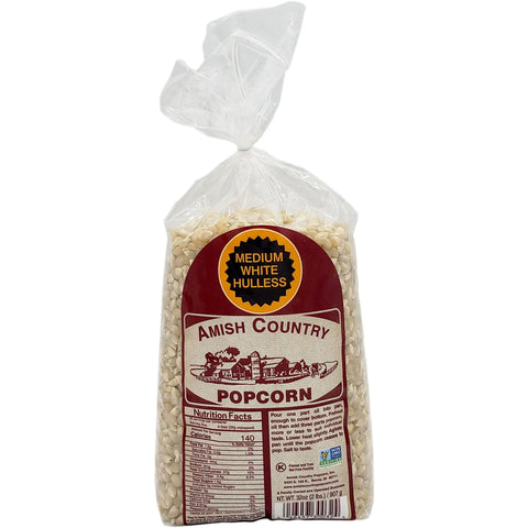 2lb Bag of Medium White Hulless Popcorn