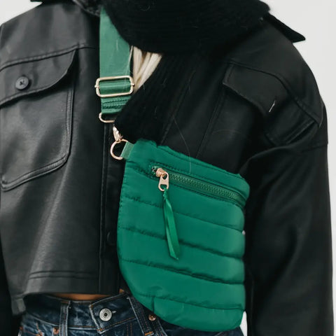 Emerald Puffer Belt Bag