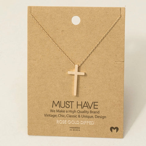 Gold Dipped Cross Pendant Necklace