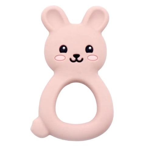 Bunny Silicone Baby Teether - Rose Pink