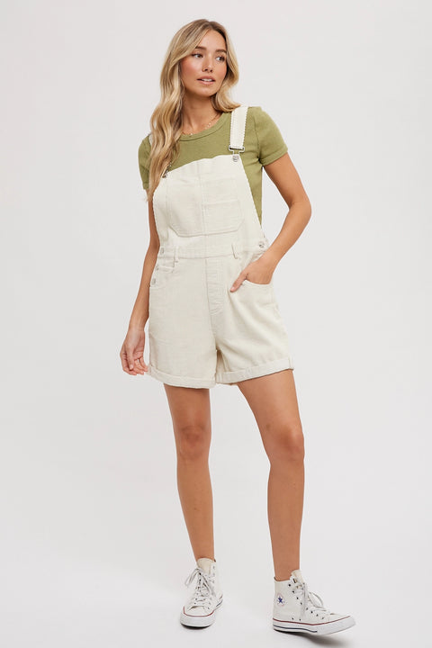 Cream Corduroy Overalls