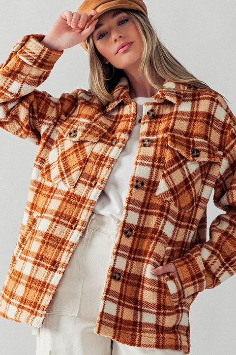 Plaid Sherpa Jacket