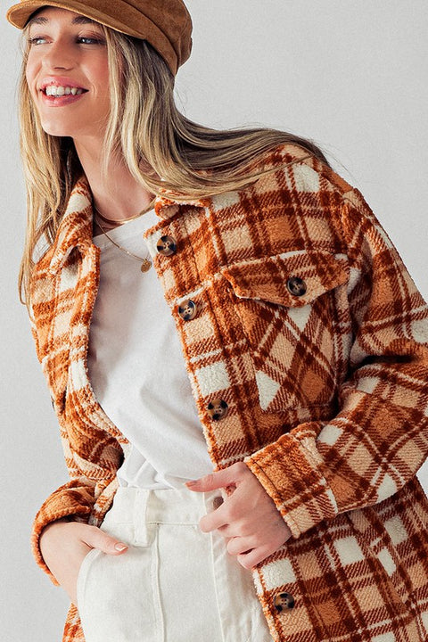 Plaid Sherpa Jacket