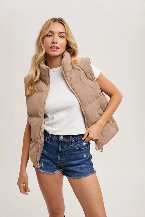 Corduroy Puffer Vest