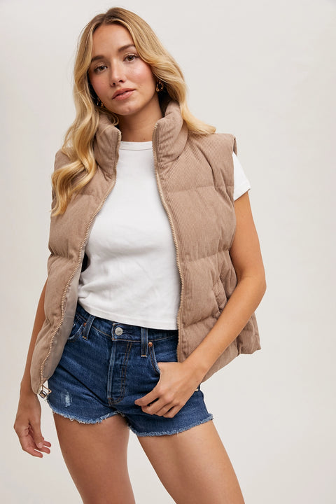 Corduroy Puffer Vest