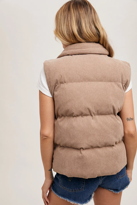 Corduroy Puffer Vest