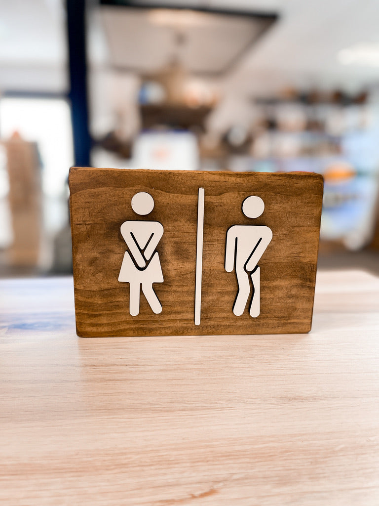 Boy/Girl Restroom Shelf Sign