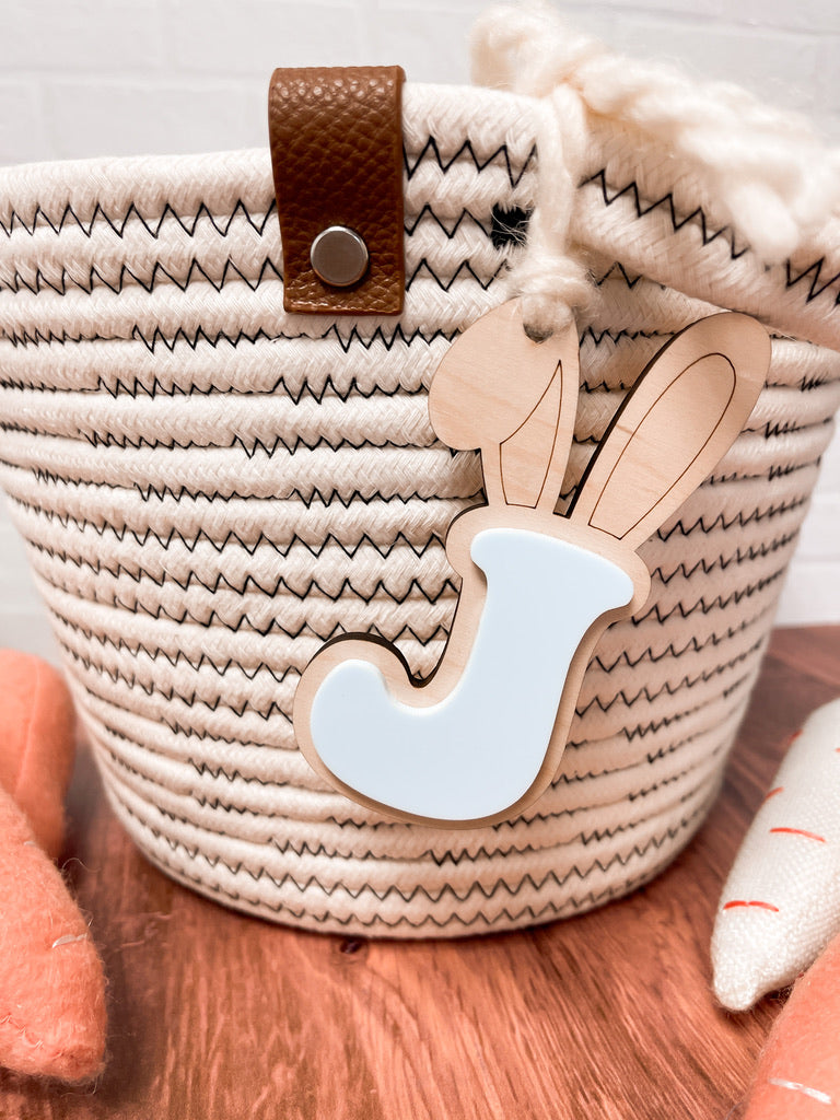 Bunny Ears Letter Basket Tag