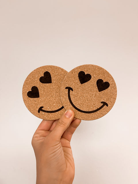 Smiley Cork Coasters