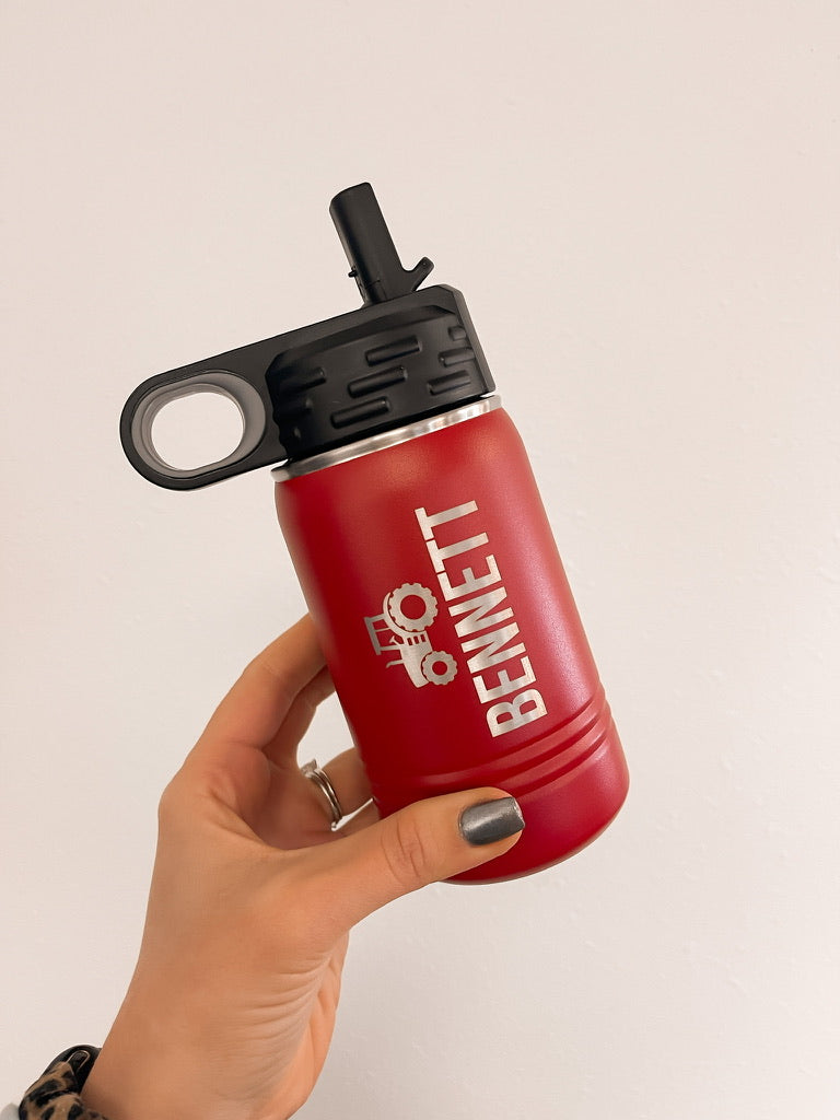 Tractor Personalized 12 oz Water Bottle