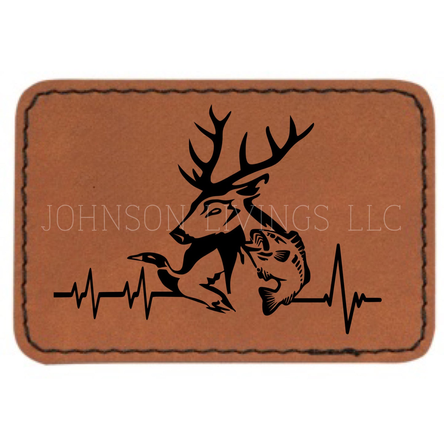 Deer Fish Duck Heartbeat Leather Patch