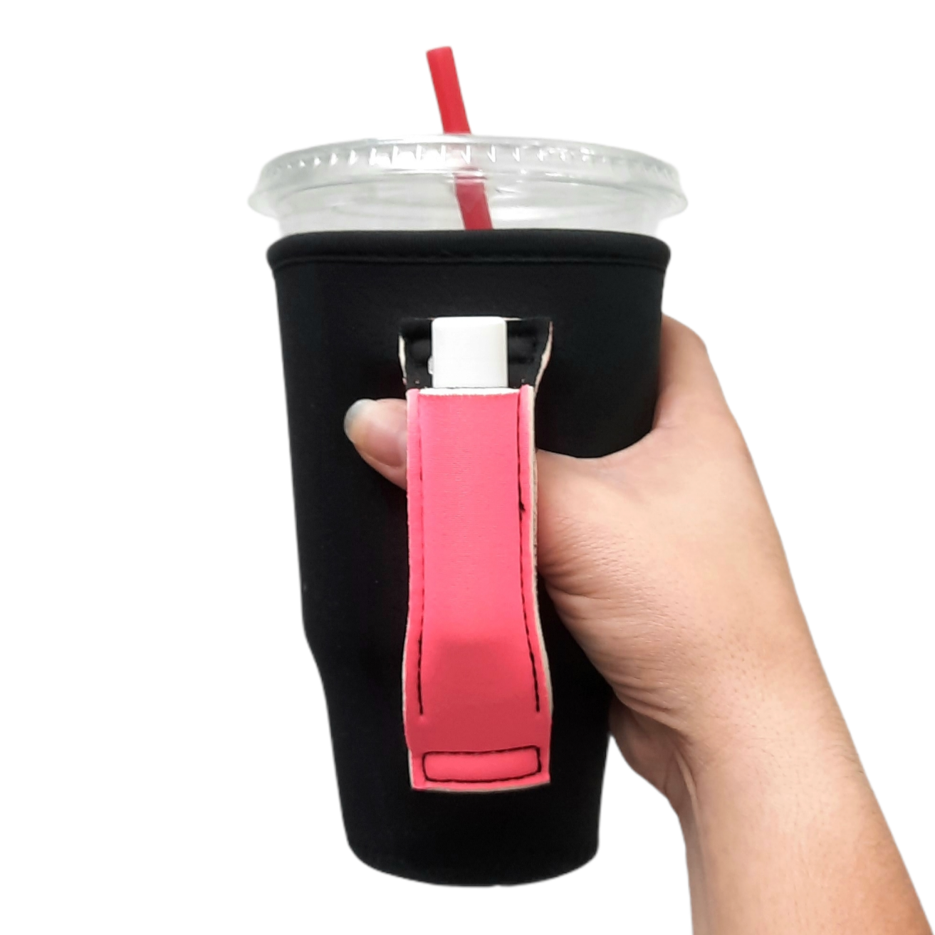Black w/ Neon Pink 20oz Large Coffee / Tumbler Handler™