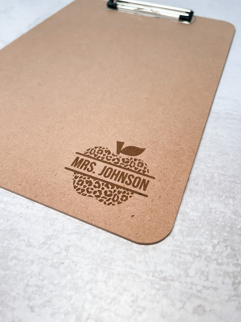 Leopard Apple Personalized Clipboard