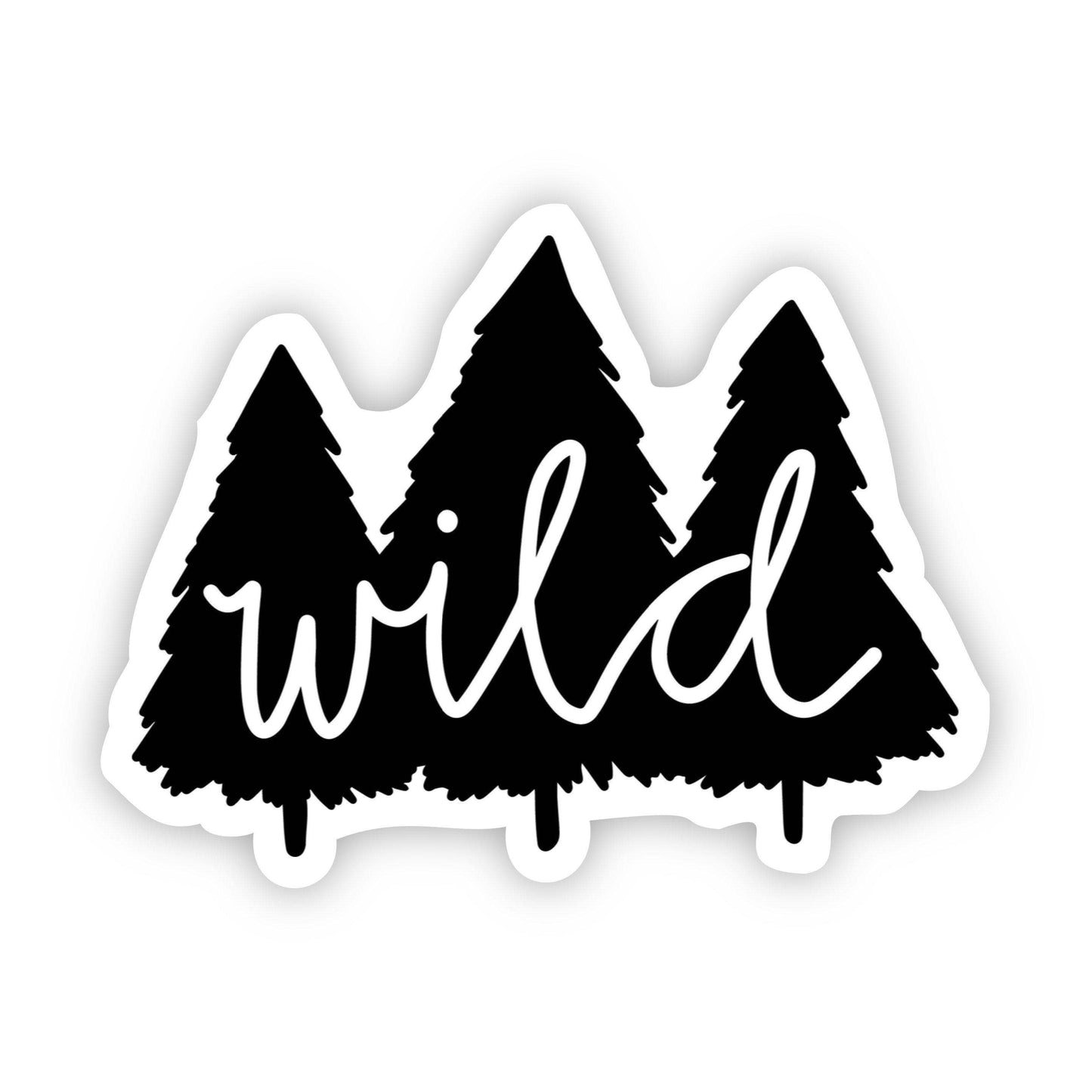 Wild Trees Black and White Nature Sticker