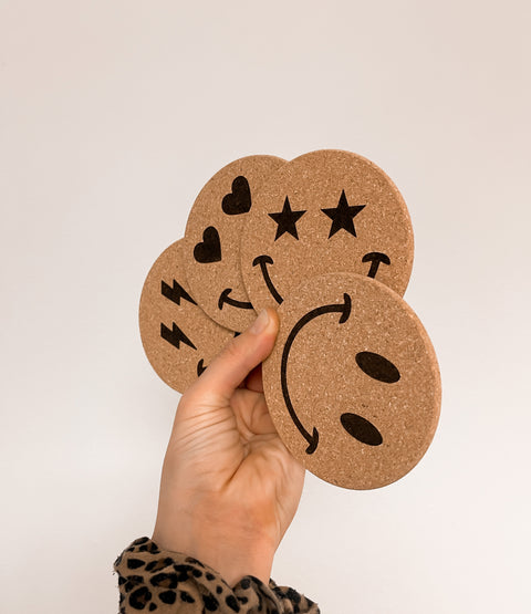 Smiley Cork Coasters