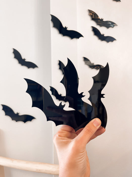 12 Pack Acrylic Black Bats