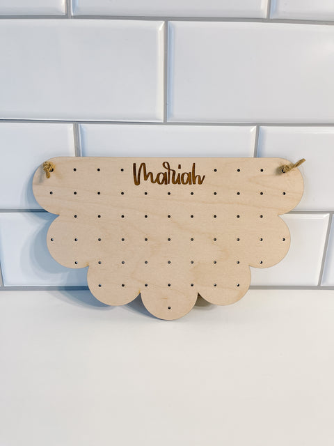 Scalloped Hanging Earring Holder Personalized