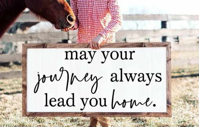 May Your Journey Always Lead You Home Framed Farmhouse Sign