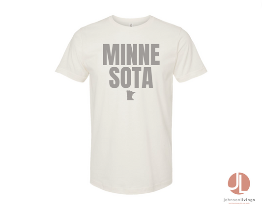Minnesota Stacked Vintage White T-shirt