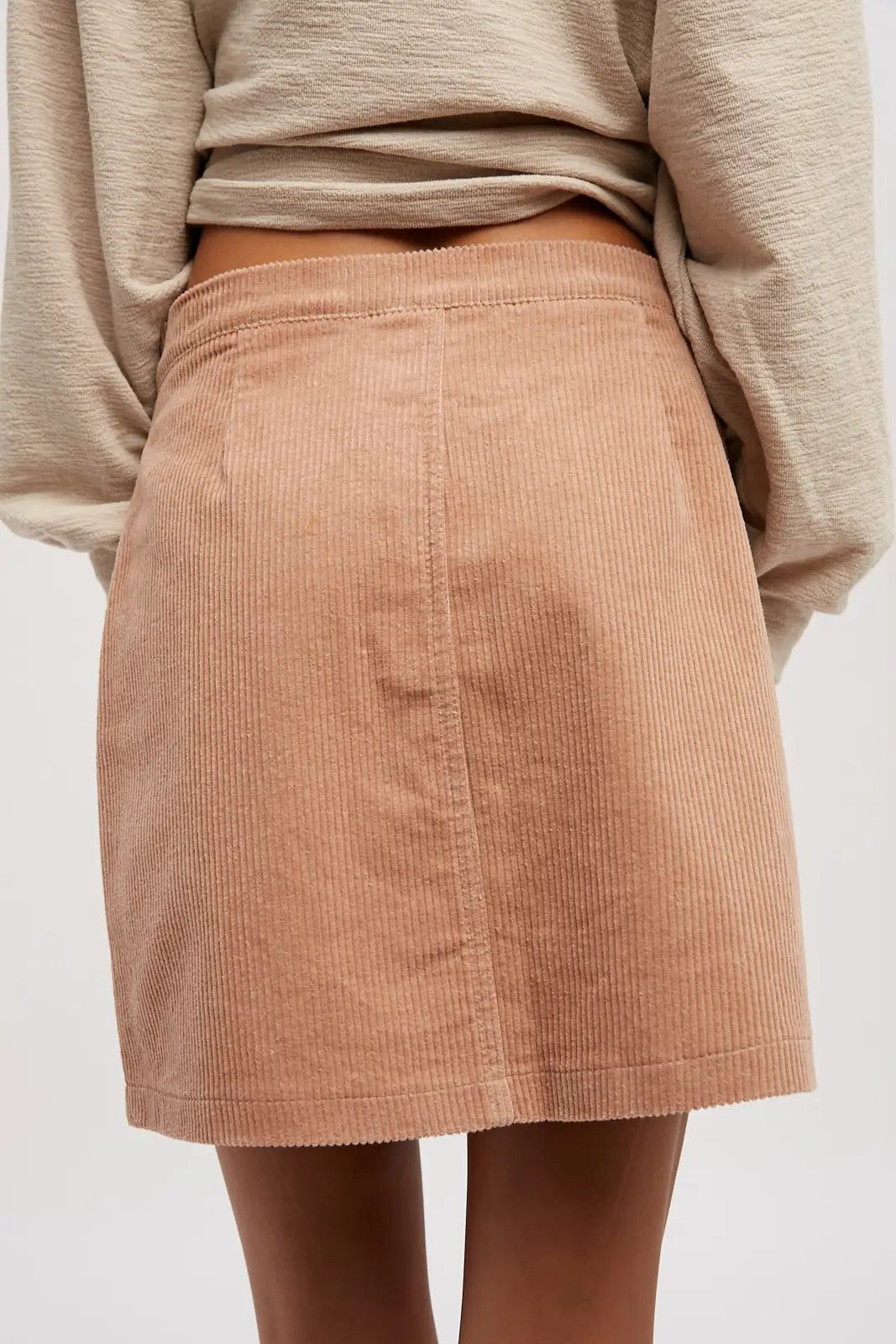 Mauve Corduroy Mini Skirt