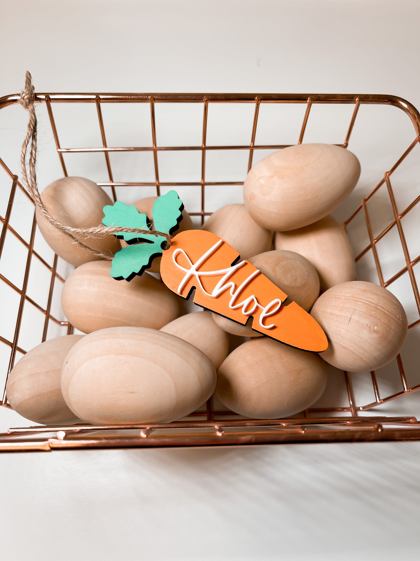 Carrot Easter Basket Name Tag | 3D Name Tag