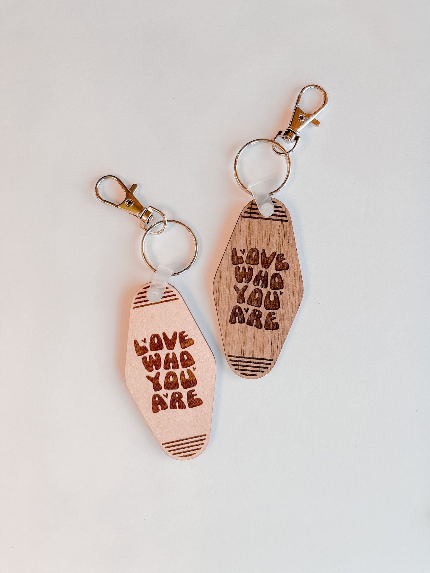 Love Who You Are Motel Keychains