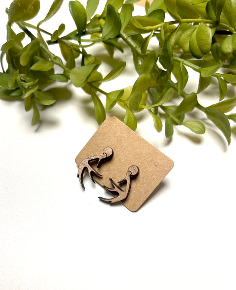 Antler Laser Cut Stud Earrings