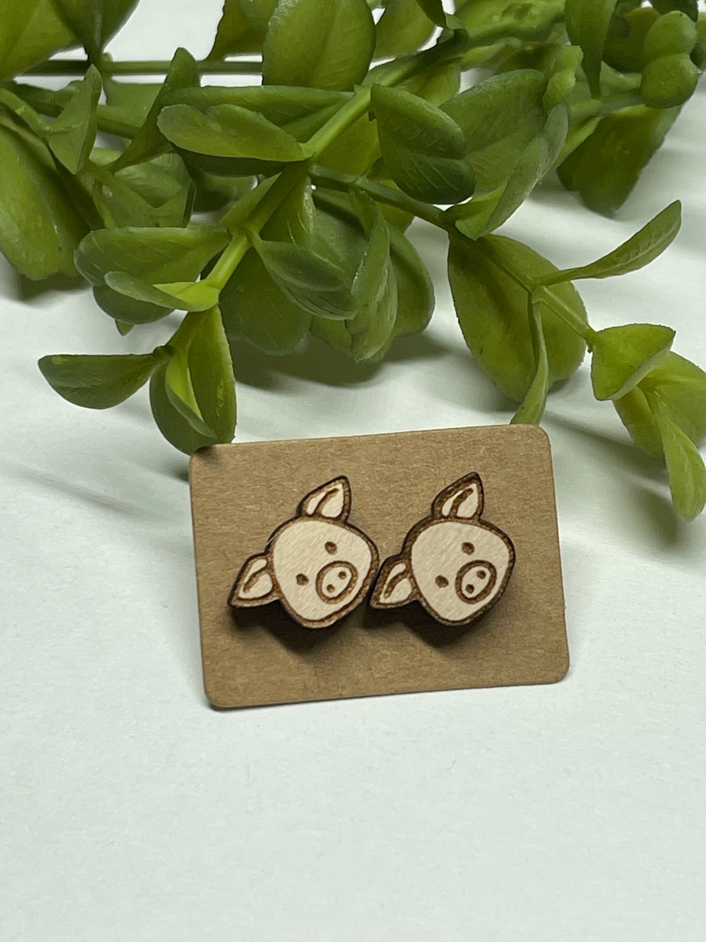 Piggy Faces Laser Cut Stud Earrings