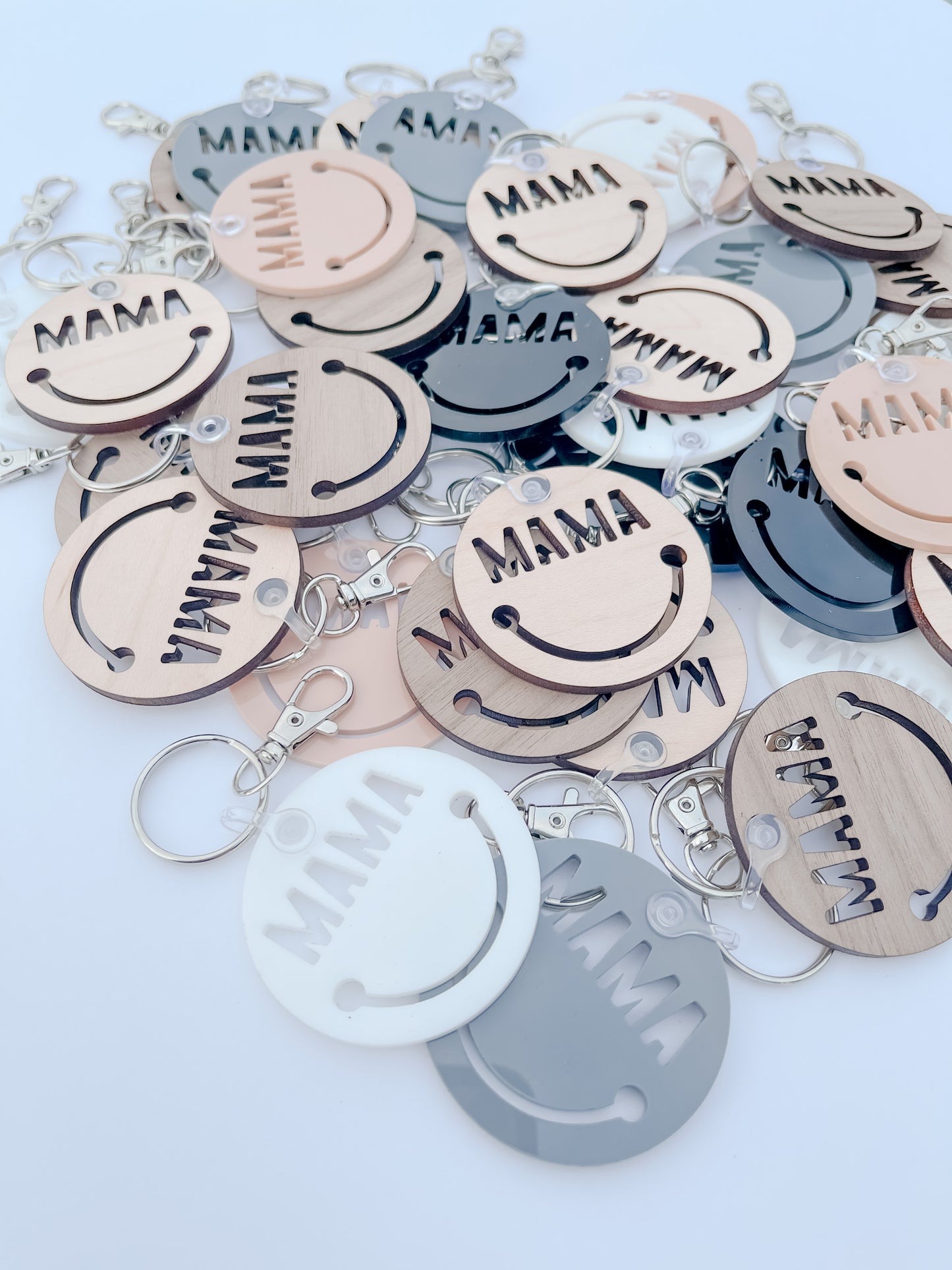 Happy Face Mama Keychains