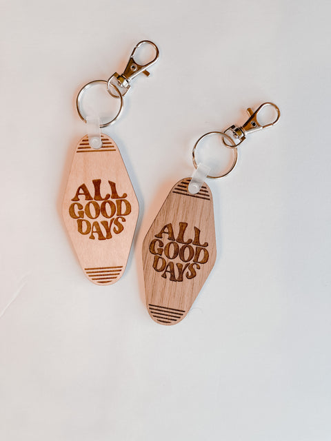 All Good Days Motel Keychains